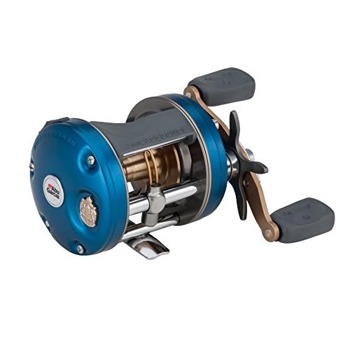 Abu Garcia Ambassadeur C4 Conventional Reel, Size 6600 (1292717), 4 Stainless Steel Ball Bearings + 1 Roller Bearing, Carbon Fiber Star Drag, Max of 15lb | 6.8kg,Blue