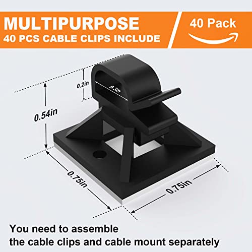 140 Pack 3/4" Zip Tie Adhesive Mounts Self Adhesive Cable Tie Base Holders With Multi-Purpose Tie Wire Clips With Screw Hole,Anchor Stick On Wire Holder,Black #TOP3