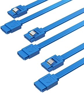Sabrent SATA III (6 Gbit/s) Straight Data Cable with Locking Latch for HDD / SSD / CD and DVD drives (3 Pack - 20-Inch) in Blue (CB-SFB3)