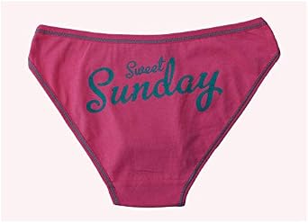7 Pack Women Knickers Cotton Underwear Ladies Panties Week Days Printed Briefs (M) Black