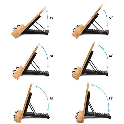 Readaeer-Bamboo-Book-Stand-Large-Book-Holder-with-6-Adjustable-Height-Foldable-Cookbook-Stand-Desktop-Document-Holder-for-Kitchen-Office-134-x-93-Inch