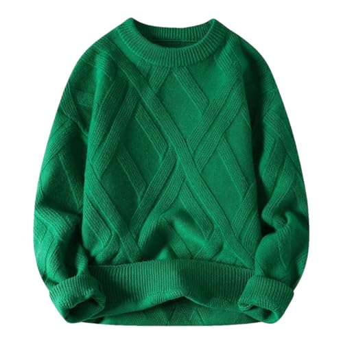 Men Casual Winter Sweaters Crew Neck Knitted Pullovers Plaid Couple Warm Jumper Tops