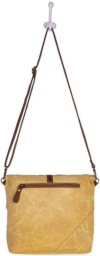 Myra Bag Crossbody Bag for Women - Western Upcycled Canvas & Leather Shoulder Handbag Brown - Image 6