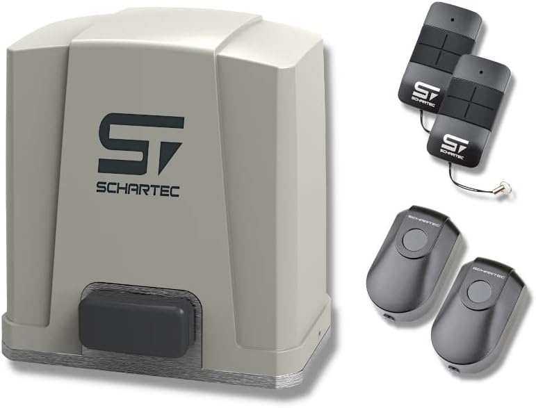 Schartec Jet 500 Sliding Gate Opener for Courtyard Gates, Sliding Gates, incl. 2 remotes & Photocell, Suited for Gates up to 5 Meter Wide (Simple Motor Kit)