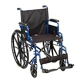 Drive Medical Blue Streak Lightweight Wheelchair - Portable Folding Mobility Aid - Swing-Away Footrests - Desk Arms - Durable Steel Frame - Easy Transport & Storage - 18-Inch Seat