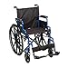 Drive Medical Blue Streak Wheelchair with Flip Back Desk Arms, Swing Away Footrests, 18 Inch Seat