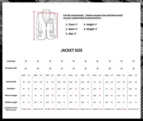 Kromoc Men's Suit Blazer Two Buttons Plaid Wedding Party Jacket3