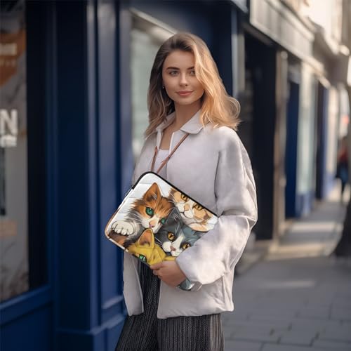 Funda para portátil 13-14 pulg impermeable con diseño gatos miniatura 7