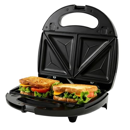 OVENTE Electric Sandwich, Panini and Waffle Maker Set with 3 Removable Non-Stick Plates, 750 Watts, Perfect for Grilled Cheese, Tuna Melts, Burgers, Steaks and Snacks, Black GPI202B