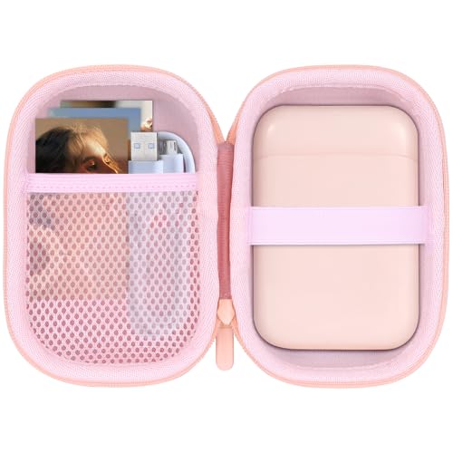 Image of Lebakort Storage Case Compatible with Liene 2x3 inch Photo Printer Mini Instant Portable Color Mono Photo Printer (Pink Case)