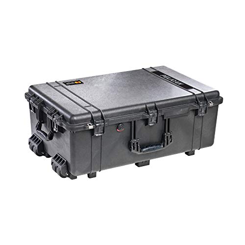 Pelican 1650 Case No Foam (Black) | Watertight wheeled hard case with…