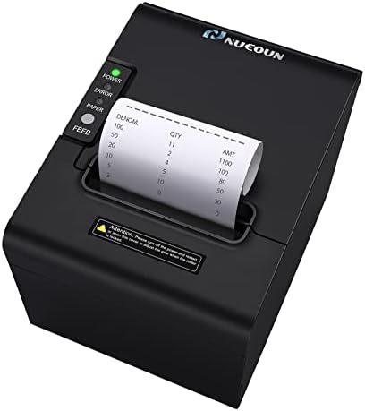 NUCOUN Receipt Printer VCP-80 80mm Thermal Receipt Printer, Serial USB Network Cash Box Interface (80 mm)；Connect VC-7 VC-3 Bill Value Counter