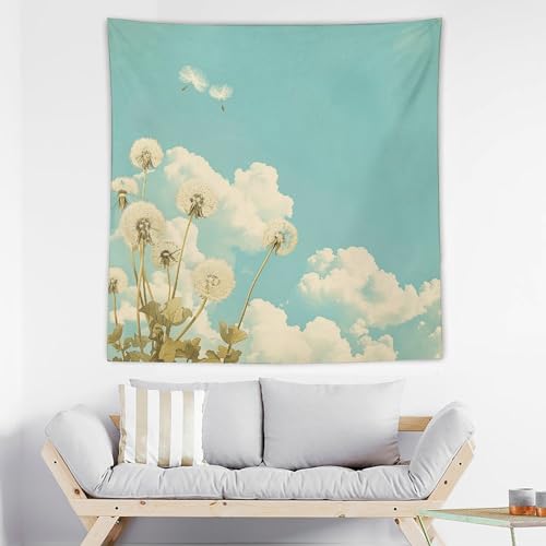 Tapisserie murale pour salon ou chambre ambiance nuages poétiques