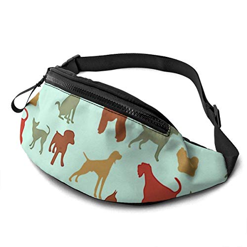 XCNGG Bolso de cintura corriente bolso de cintura de ocio bolso de cintura bolso de cintura de moda Colorful Dog Pattern Waist Pack Durable Running Pack for Mens Women Waist Bag with Headphone Large C