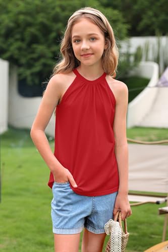 BesserBay Girls Halter Neck Summer Sleeveless Shirt Cute Tank Tops 6-14 Years2