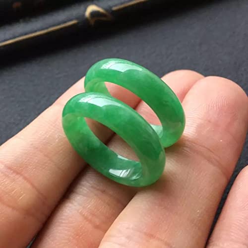 Anello di giadeite naturale al 100% Uomo Donna Anelli di pietra di giada smeraldo Accessori di gioielli di moda Anello di giada certificato verde Regali maschili (Colore gemma : Diametro interno 21mm