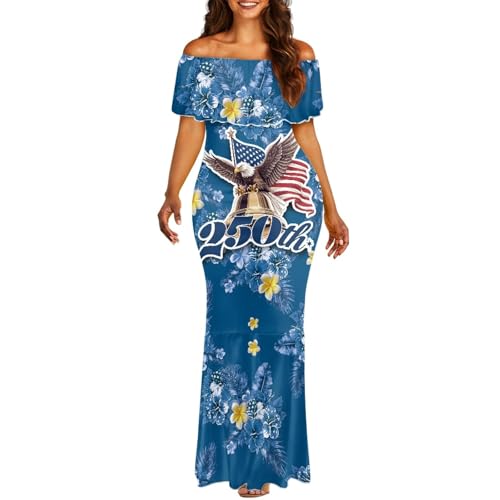 Image of Polynesian Dresses for Women Off Shoulder Maxi Dress Puletasi Samoan Dresses S-7XL