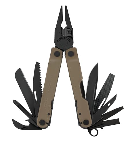 Leatherman Rebar Multiherramienta   17 Herramientas Para Bricolaje y Camping, Acero Inoxidable Negro, Marrón