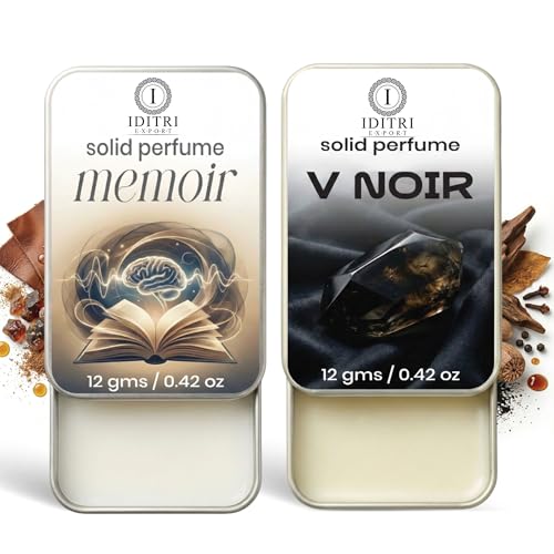 Image of IDITRI EXPORT Solid Perfume |Rose & Oud&Memoir Alcohol Free Wax Perfume Balm, Long Lasting | Pocket Tin 12g, Pack Of 2| Non Greasy Smooth Glide, Travel Friendly Men And Women