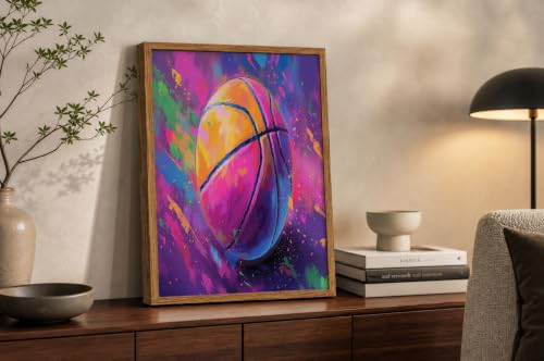 Impression sur toile basket-ball grand format violet pour déco design