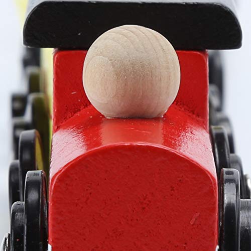 2 Set Kleiner Zug Holz Eisenbahn Spielzeug Kinderspielzeug Holzzug Lernspielzeug Holzzug Baby Spielzeug Frühes… – Bild 6