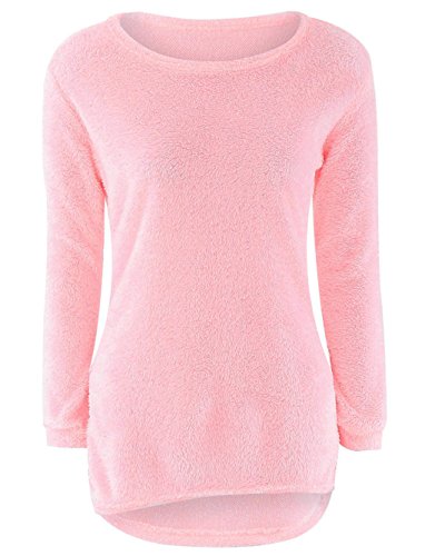 LemonGirl Women's Fashionable Long Sleeve Pullovers Loose Fluffy Fuzzy Jumper Sweater3
