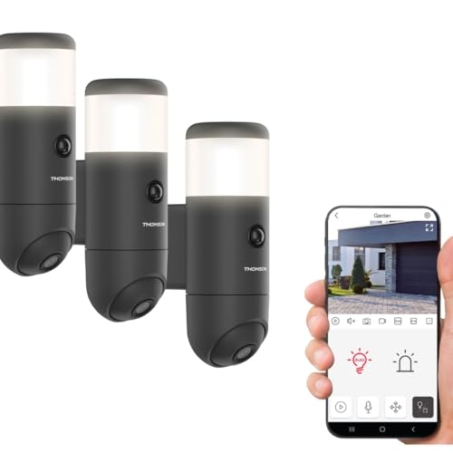 THOMSON - Lot de 3 caméras de Surveillance extérieure et motorisée Rheita 100