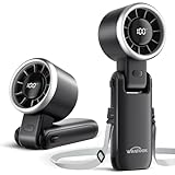 【5 vitesses de vent réglables】 Ventilateur main de poche dispose de 5 modèles de vent intelligents (vent faible/vent naturel/vent frais/vent fort/vent super fort), vous pouvez le régler librement en fonction de vos besoins. Il suffit d'appuyer sur le bouton pour passer d'une vitesse de vent à l'autre, et d'appuyer longuement pendant 2 secondes pour l'éteindre directement. La puissance du vent répond à différents scénarios d'utilisation et peut vous rafraîchir rapidement par temps chaud.