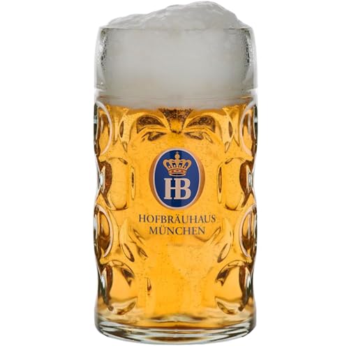 Hofbräuhaus München Boccale da birra da 0,5 l, originale, con stemma HB e scritta tradizionale