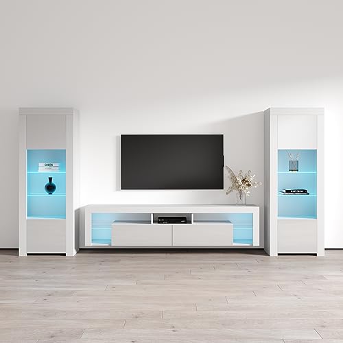 &mdash; Wall-mounted Entertainment Center With Storage Cabinets 