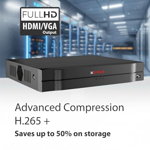 Image of CP Plus 8Ch. Network Video Recorder, Instastream /H.265 /Smart H.264+ Compression, Up to 8MP Resolution, Support 1 SATA HDDs up to 8TB Each, 2 USB Ports, Motion Detection [CP-UNR-108F1]