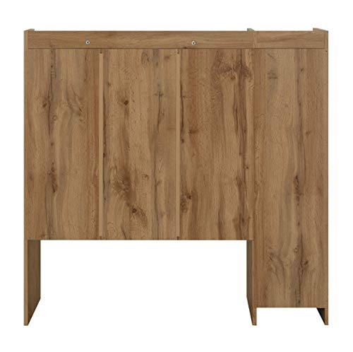 Image of DeckUp Plank Versa Engineered Wood Study Table and Office Desk (Wotan Oak and White)