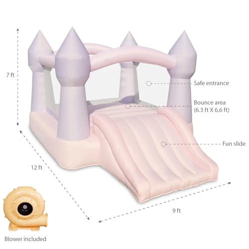 Bounceland Bouncy Castle Daydreamer Cotton Candy Bounce House, Pastel Bouncer with Slide, 12 ft L x 9 ft W x 7 ft H, UL Blower Included, Trendy Bouncer for Kids, Indoor and Outdoor Use by Bounceland - Image 8