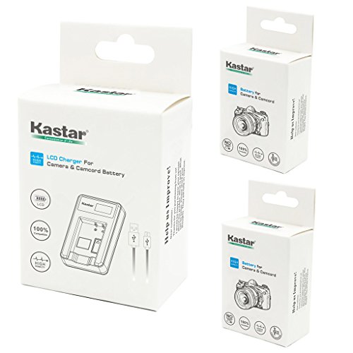 Kastar Kastar Battery (X2) & LCD Slim USB Charger for Sony NP-BG1 NPBG1 NP-FG1 NPFG1 and Cyber-Shot DSC-W120 W150 W220 DSC-H3 H7 H9 H10 H20 H50 H55 H70 DSC-HX5V DSC-HX7V DSC-HX9V DSC-HX10V DSC-HX30V