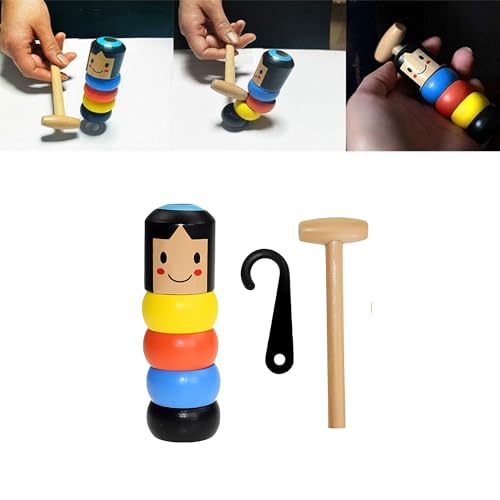 Image of Crackles Immortal Wooden Man Magic Doll Toy for Kids | Unbreakable Tumbling Acrobatic Toy | Stage Trick Props | Tricks | Magic Toy - Pack of 1