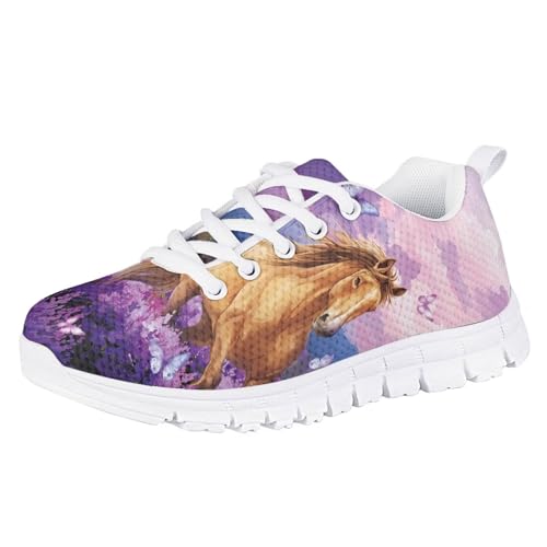 Forchrinse Girls Sneakers Breathable Lace Up Walking Shoes Lightweight Slip on Running Tennis Shoes