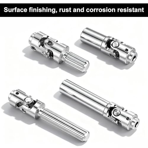 2stk Edelstahl Antriebswellen für 1/30 Axial SCX30 Upgrades, Hochbelastbare Metall Antriebswellen Ersatz mit Schrauben Maßstabsgetreue RC Crawler Antriebsstrang Teile und Zubehör