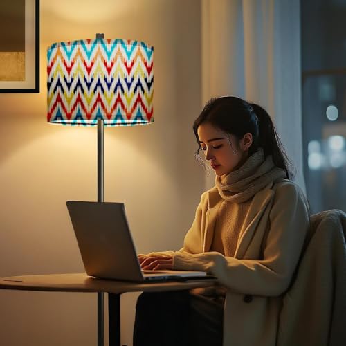 Image of TEKCOOL Industries Floor Lamp for Living Room with 3 Shelves Decorative Metal Floor Lamp Standing Home Decoration Floor JuteLamp Shade Reading for Bedroom, Office,Kitchen (A5)