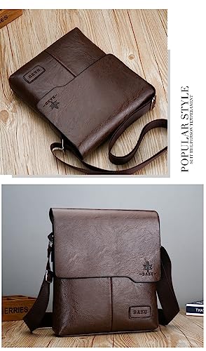 MOULDEX Men’s Shoulder Bag Waterproof Vintage Genuine Leather Laptop Bag for Men Waxed Canvas Briefcase Large Satchel Shoulder Bag Rugged Leather Computer Laptop Bag - Travel Bag for Men