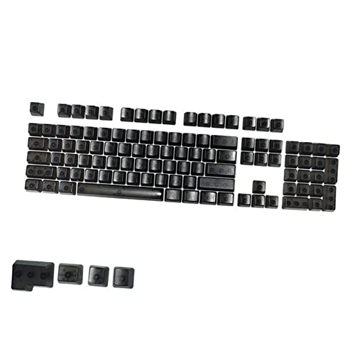 Homyl 104キーDIY透明キーキャップメカニカルキーボードPCゲーミングキーボードマシナリーカラークリアキーキャップセットCHERRYMX /クローンスイッチゲーミングキーボード用 - 黒透明