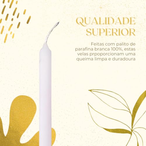 PACOTE COM 30 VELAS PALITO VOTIVA PARAFINA PURA - VELAS DE ALTA DURABILIDADE (AZUL CLARO)
