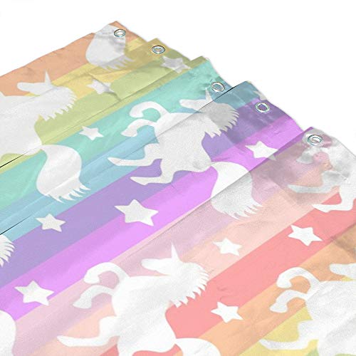 Rideau de douche licorne blanche en polyester de qualité supérieure