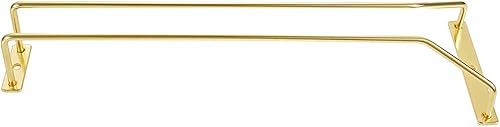 Miniatura 4 de Soporte para copas de vino de 14.0 in, dorado, para debajo del gabinete, soporte para copas de vino, soporte para copas de alambre para colgar para