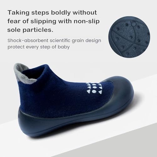 Image of Baby Sock Shoes Baby Walking Shoes Infant Non-Slip Breathable Slippers with Soft Rubber Sole Baby Boys Girls Sneakers