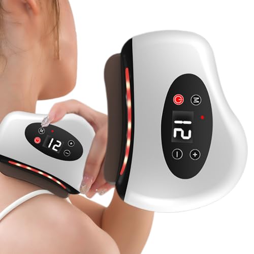 Gupcaqosjw - Rascador eléctrico para pies, herramienta de calefacción multifunción de 12 niveles, raspador muscular de vibración inalámbrica, para tejidos profundos pies espalda hombros