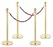 Produktbild Stagecaptain PLS-150 Deluxe 4.2-150G Absperrständer Personenleitsystem - 4 Edelstahl-Stative und 2 rote Seile mit 1,5m Länge - Für Konzerte, Ausstellungen, Hotels, Kinos u.v.m. - gold
