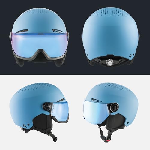 ALPINA ZUPO Visor Q-LITE Kinderskihelm, Smoke-Blue matt, 48-52 cm – Ansicht 4