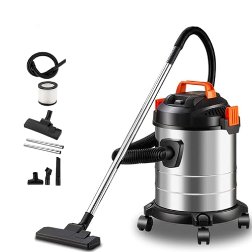 HSSMEUR Aspiradora en seco y húmedo de 1000 W, aspiradoras en seco y húmedo, Capacidad de 18 l, Cable de alimentación de 6 m para Limpieza de garajes y automóviles