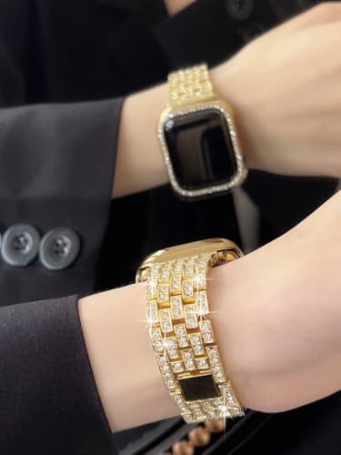 Correa de reloj dorada con brillo para iWatch miniatura 4