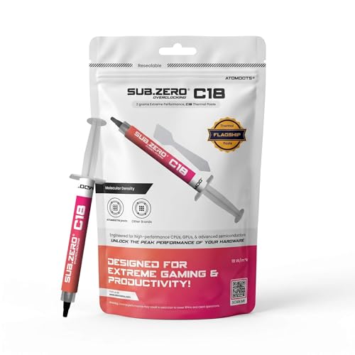 Image of ATOMDOTS C18 Thermal Paste 2g with Spatula - 18 W /m.K High Conductivity Ceramic Paste for CPU GPU | Non-Conductive, Non-Capacitive Thermal Compound for Gaming PC, PS5, Xbox | Subzero Overclocking